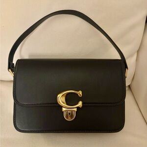 Coach Studio Bag Shoulder Tabby in Black Glovetanned Leather Legacy